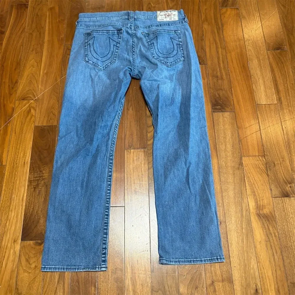 True Religion Ricky Jeans Mens 34 Blue Medium Wash Relaxed Straight